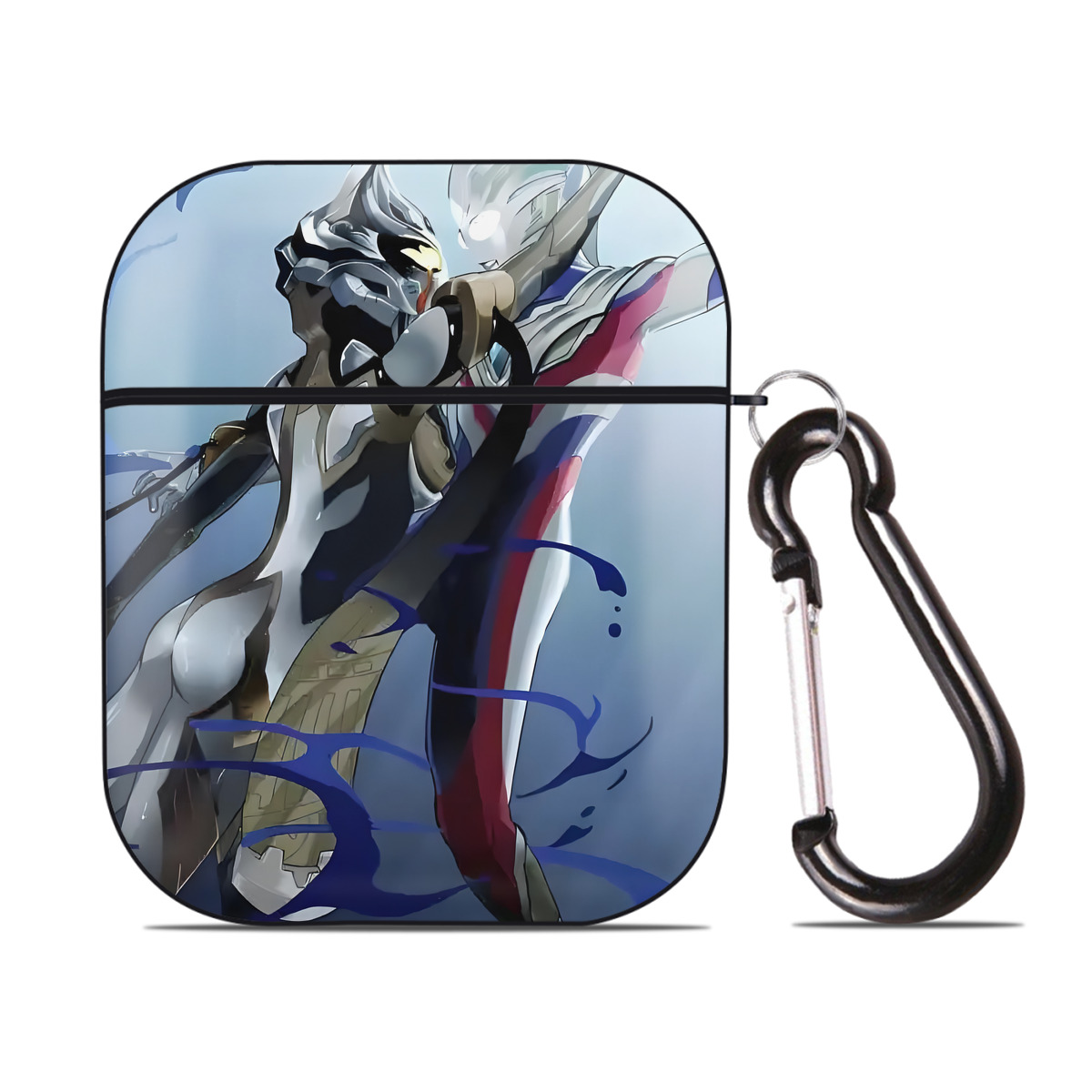 （画像用） ウルトラマン Ultraman AirPods 第2世代保護ケース ハードシェル ブラック 耐衝撃・防指紋・カラビナ付き