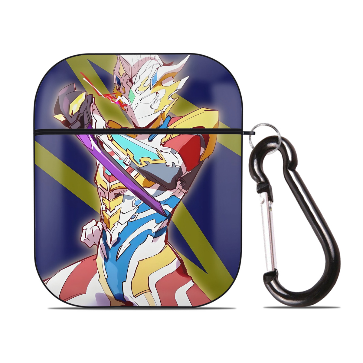 （画像用） ウルトラマン Ultraman AirPods 第2世代保護ケース ハードシェル ブラック 耐衝撃・防指紋・カラビナ付き