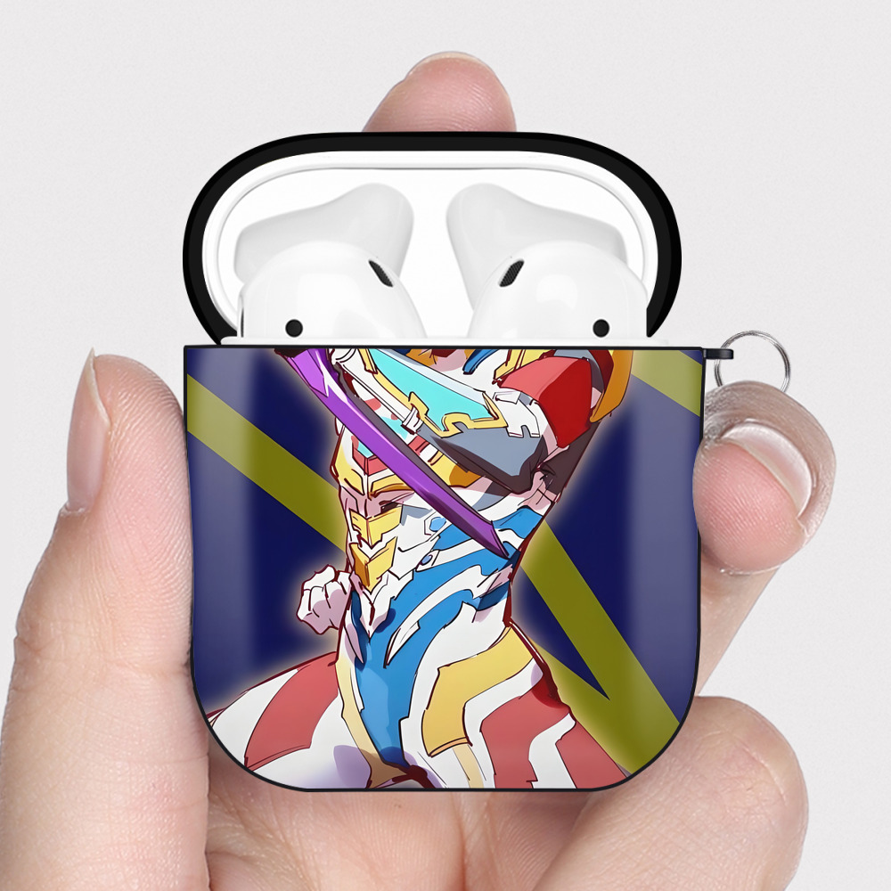 （画像用） ウルトラマン Ultraman AirPods 第2世代保護ケース ハードシェル ブラック 耐衝撃・防指紋・カラビナ付き