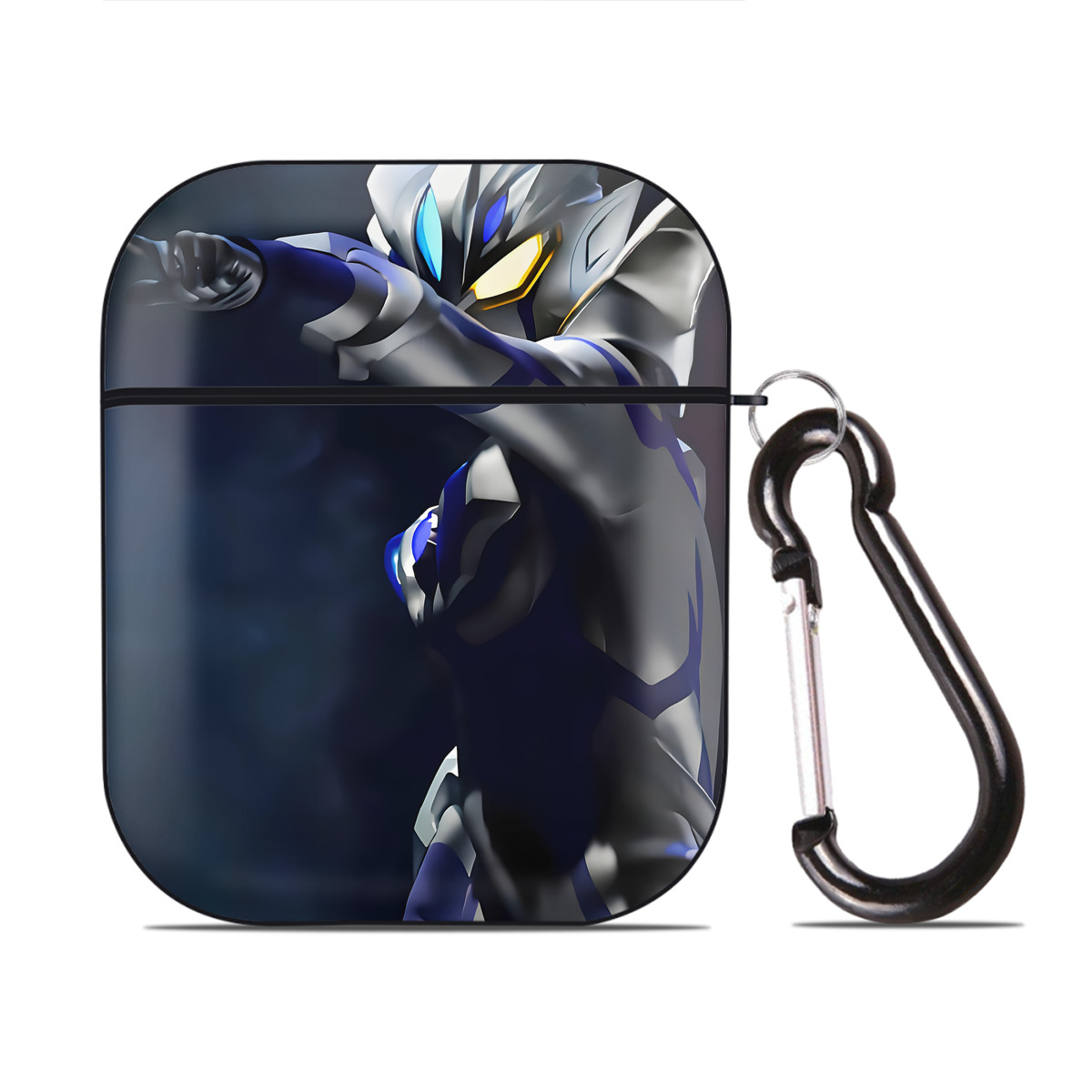 （画像用） ウルトラマン Ultraman AirPods 第2世代保護ケース ハードシェル ブラック 耐衝撃・防指紋・カラビナ付き