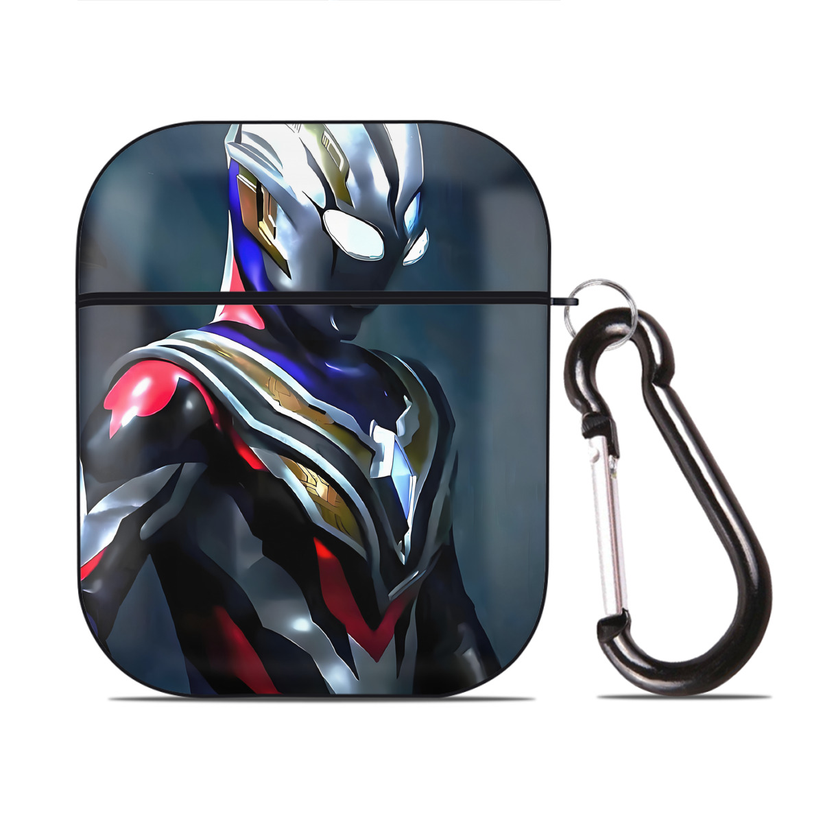 （画像用） ウルトラマン Ultraman AirPods 第2世代保護ケース ハードシェル ブラック 耐衝撃・防指紋・カラビナ付き