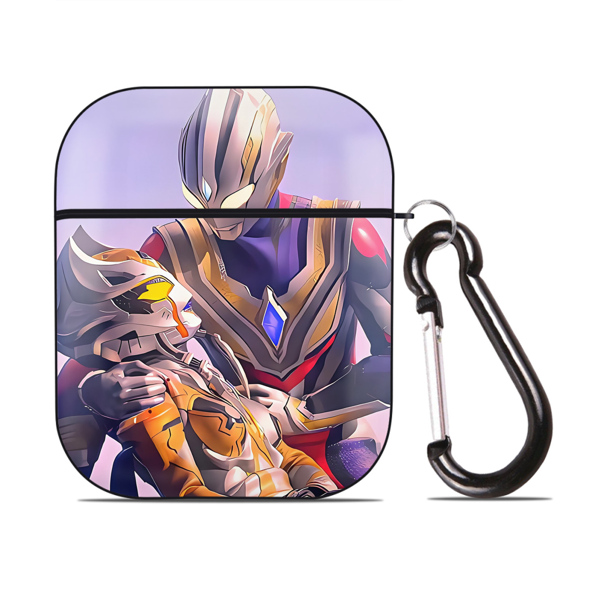 （画像用） ウルトラマン Ultraman AirPods 第2世代保護ケース ハードシェル ブラック 耐衝撃・防指紋・カラビナ付き