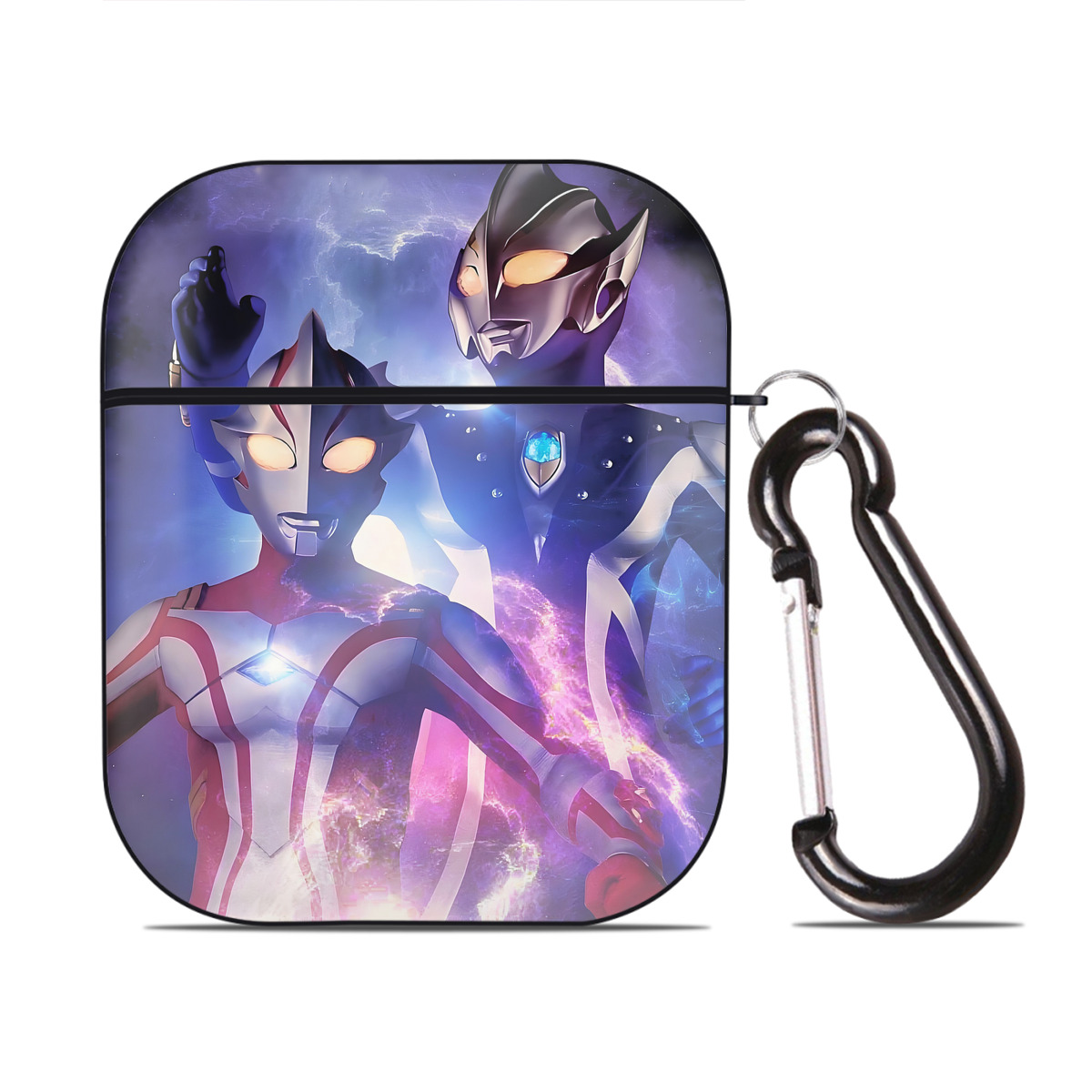 （画像用） ウルトラマン Ultraman AirPods 第2世代保護ケース ハードシェル ブラック 耐衝撃・防指紋・カラビナ付き