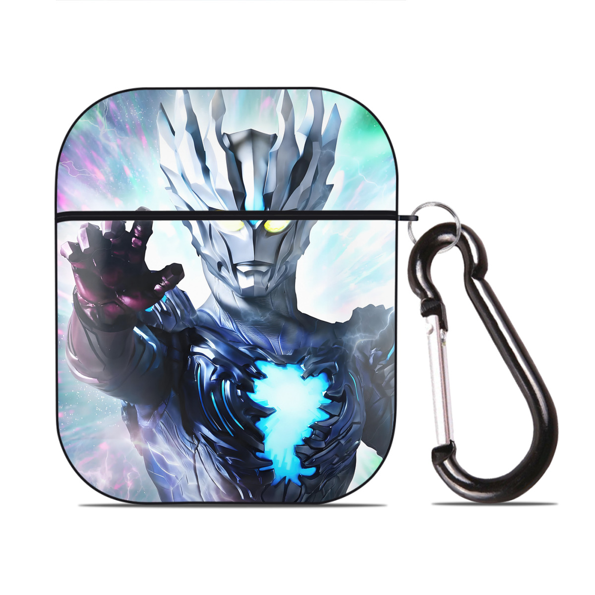 （画像用） ウルトラマン Ultraman AirPods 第2世代保護ケース ハードシェル ブラック 耐衝撃・防指紋・カラビナ付き