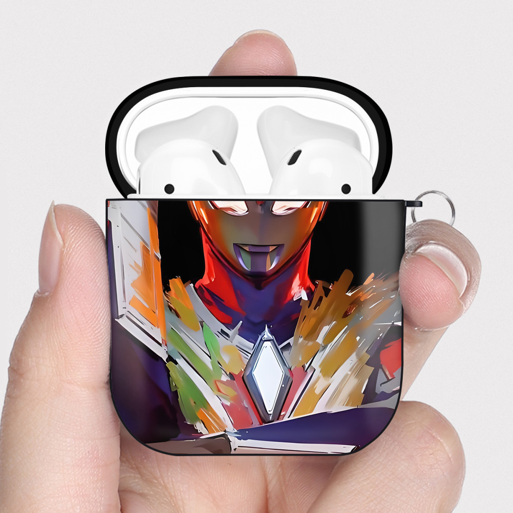 （画像用） ウルトラマン Ultraman AirPods 第2世代保護ケース ハードシェル ブラック 耐衝撃・防指紋・カラビナ付き