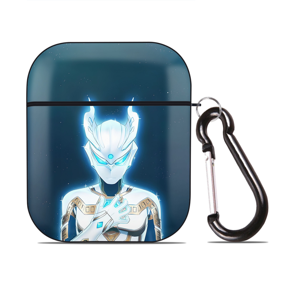 （画像用） ウルトラマン Ultraman AirPods 第2世代保護ケース ハードシェル ブラック 耐衝撃・防指紋・カラビナ付き