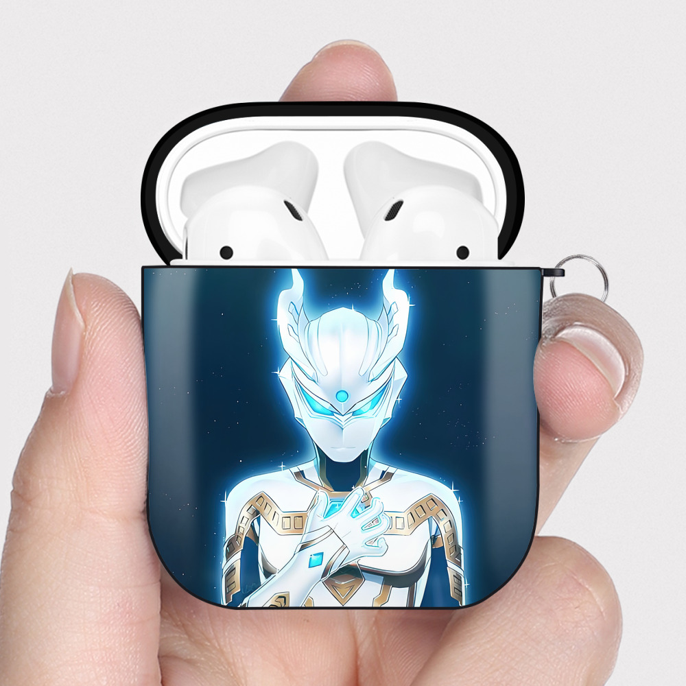 （画像用） ウルトラマン Ultraman AirPods 第2世代保護ケース ハードシェル ブラック 耐衝撃・防指紋・カラビナ付き