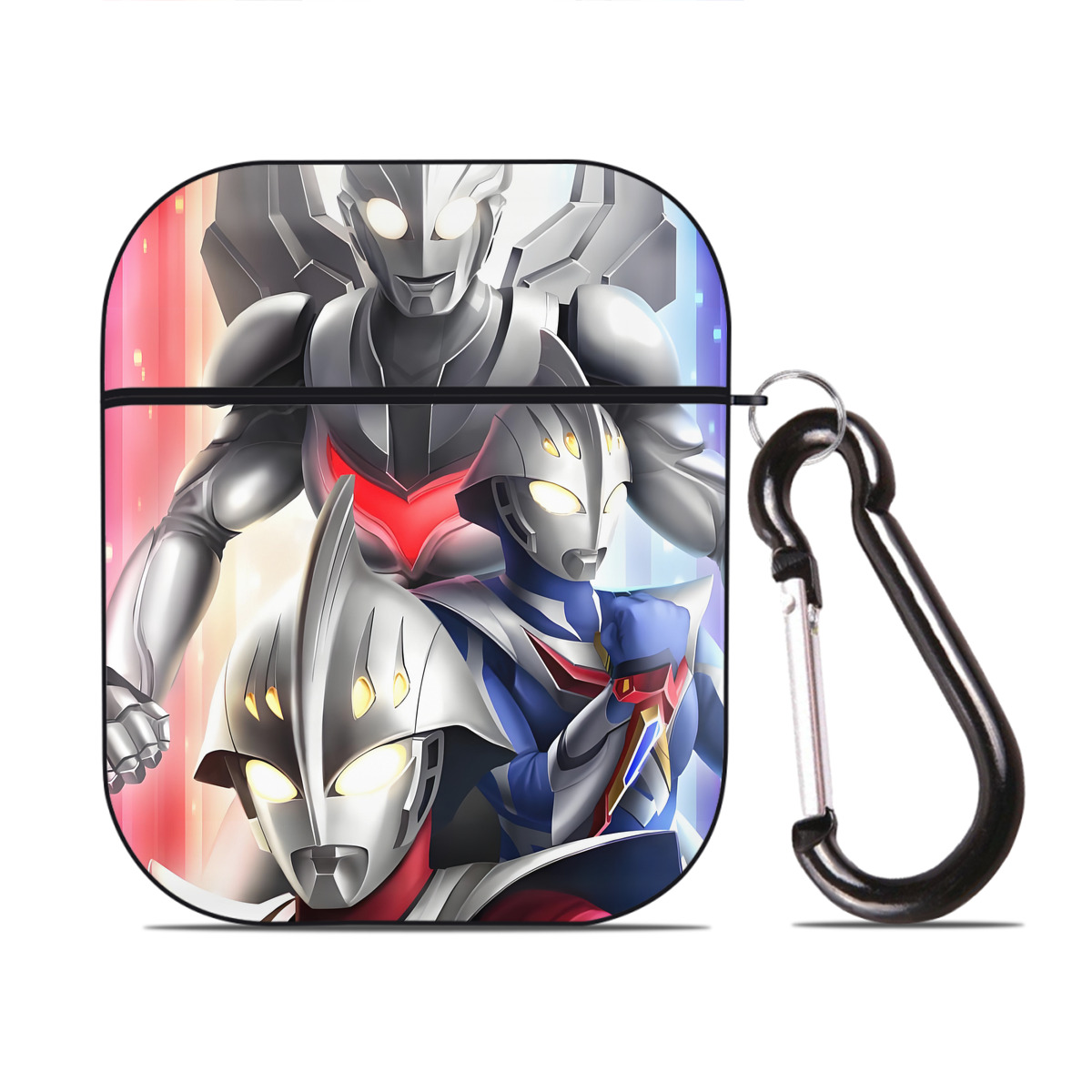 （画像用） ウルトラマン Ultraman AirPods 第2世代保護ケース ハードシェル ブラック 耐衝撃・防指紋・カラビナ付き