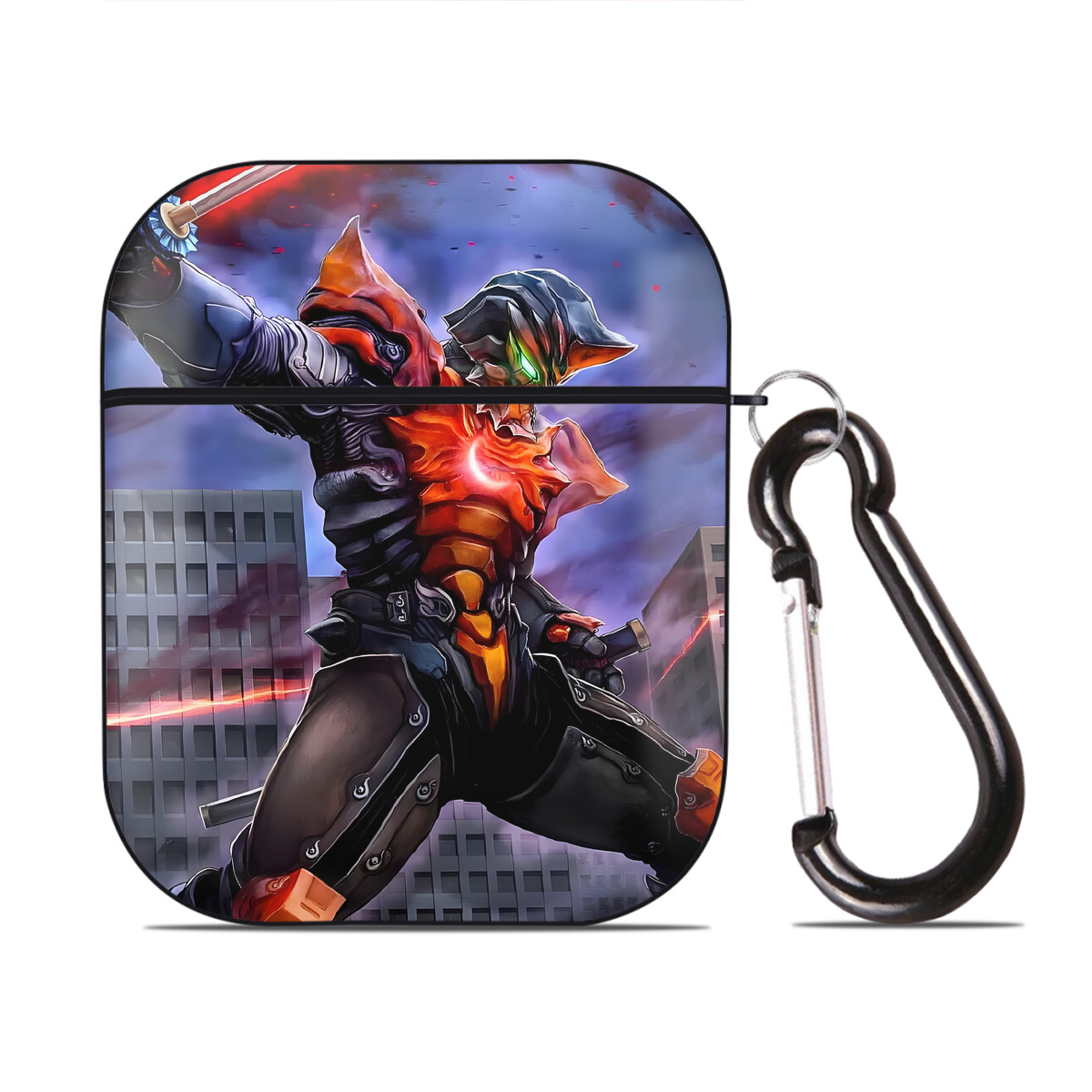 （画像用） ウルトラマン Ultraman AirPods 第2世代保護ケース ハードシェル ブラック 耐衝撃・防指紋・カラビナ付き