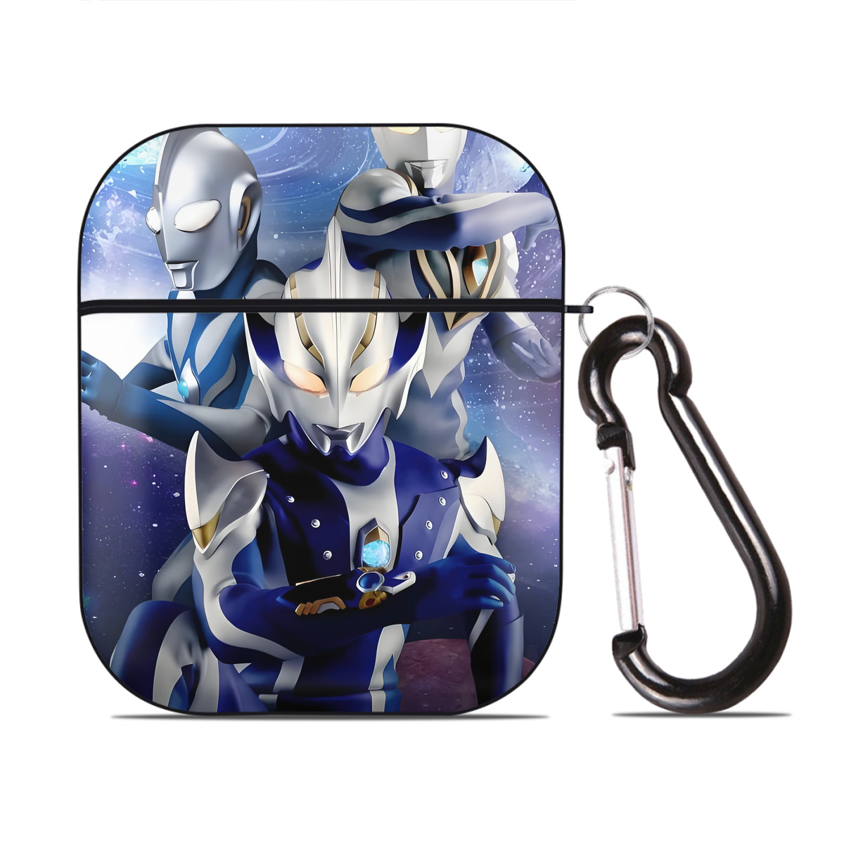 （画像用） ウルトラマン Ultraman AirPods 第2世代保護ケース ハードシェル ブラック 耐衝撃・防指紋・カラビナ付き