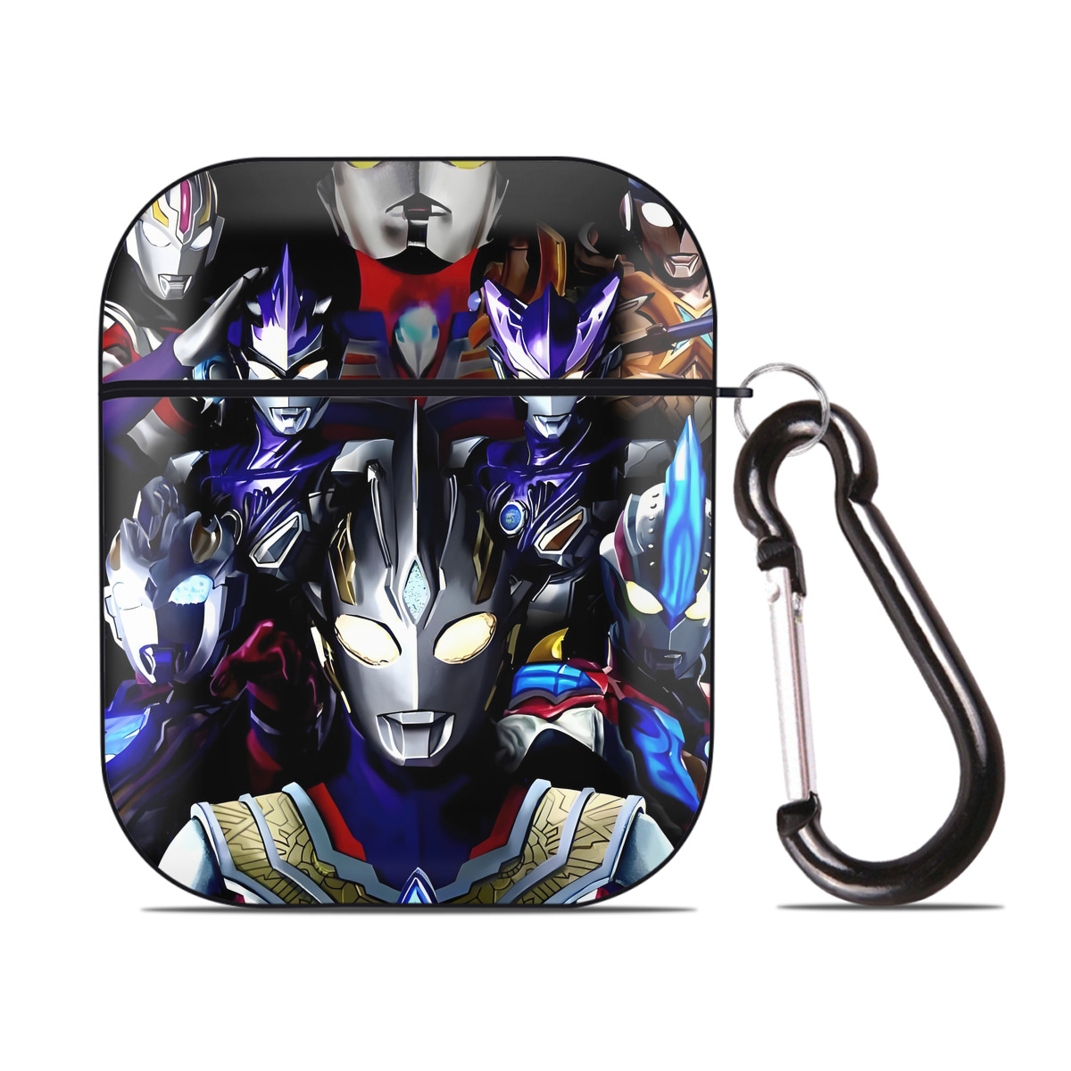 （画像用） ウルトラマン Ultraman AirPods 第2世代保護ケース ハードシェル ブラック 耐衝撃・防指紋・カラビナ付き