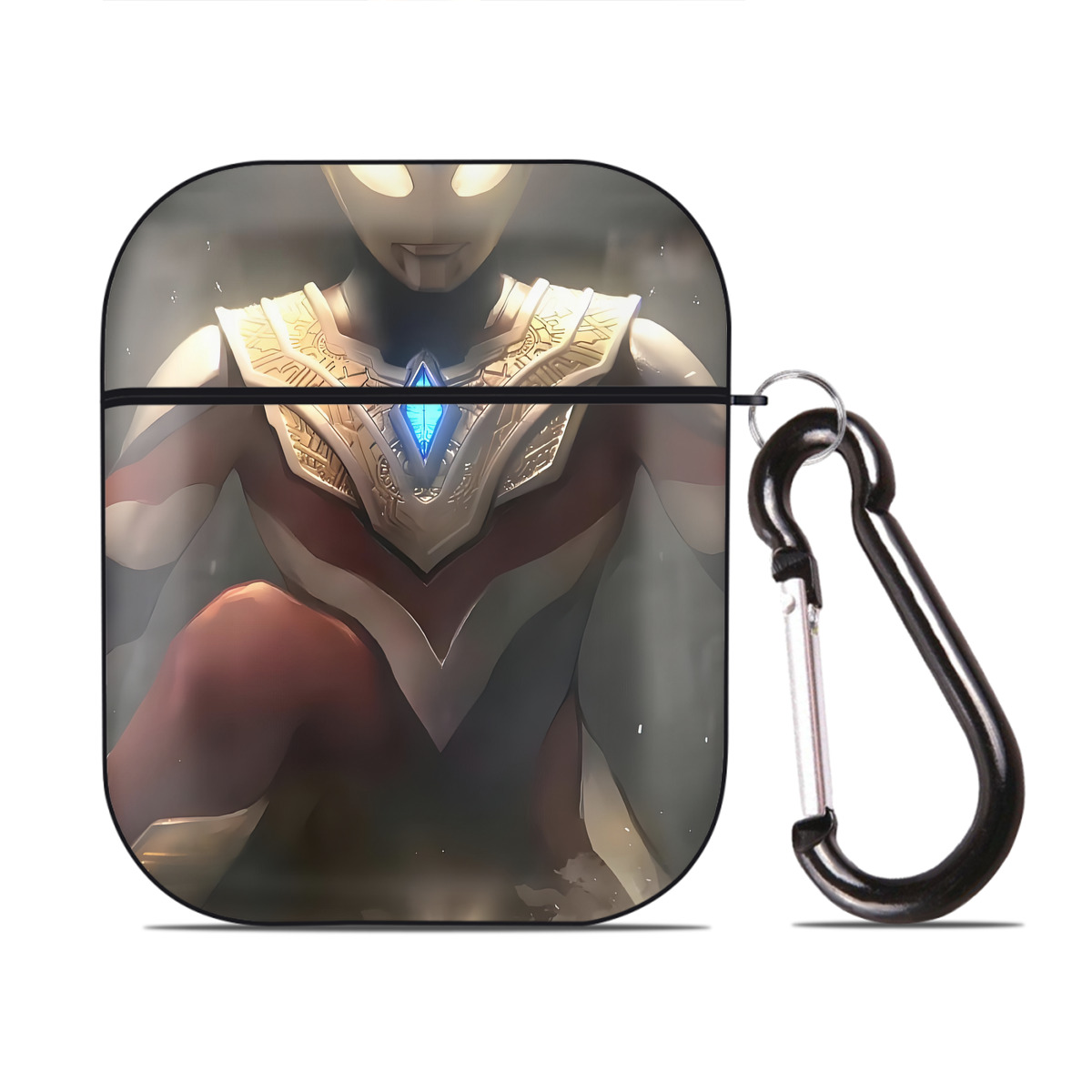 （画像用） ウルトラマン Ultraman AirPods 第2世代保護ケース ハードシェル ブラック 耐衝撃・防指紋・カラビナ付き