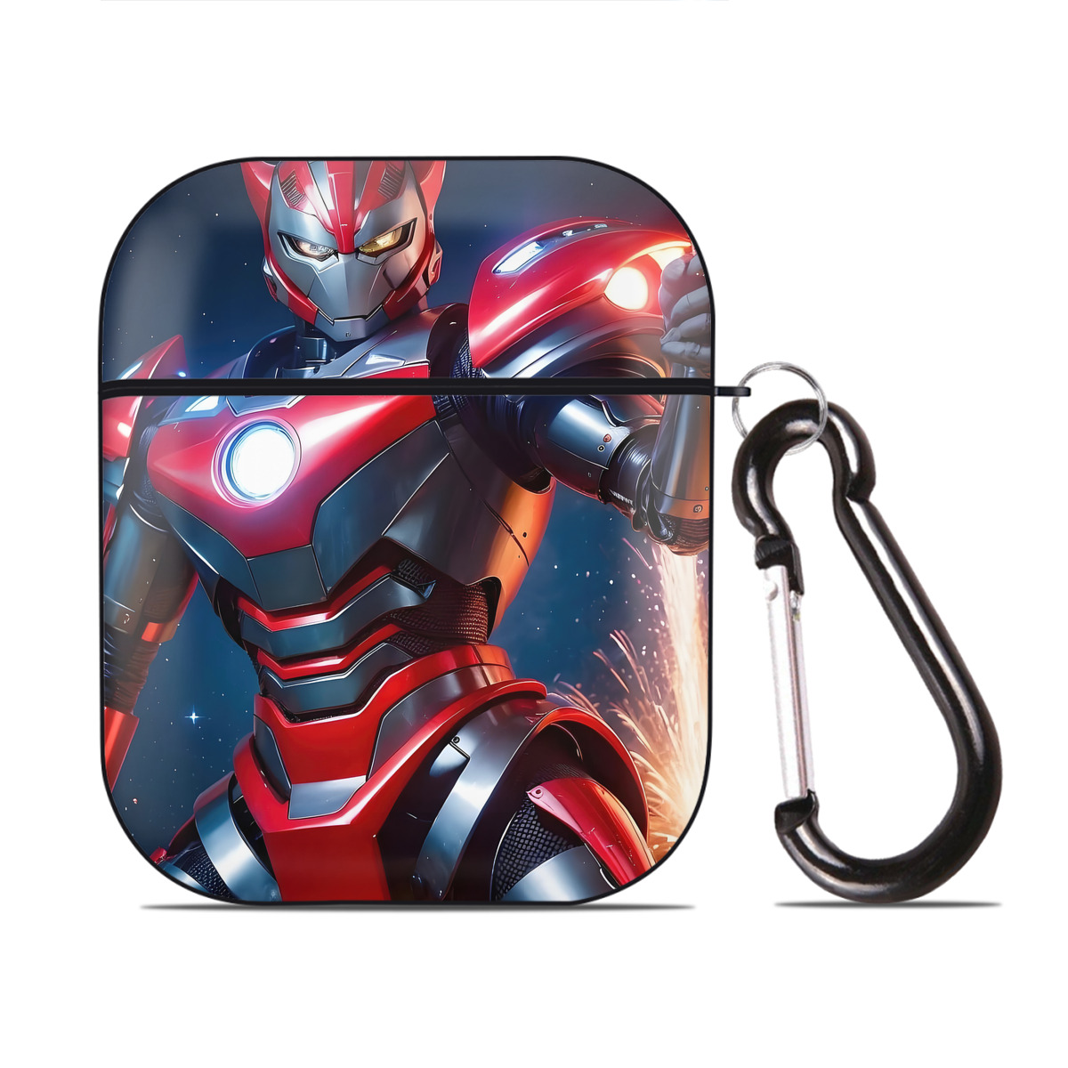 （画像用） ウルトラマン Ultraman AirPods 第2世代保護ケース ハードシェル ブラック 耐衝撃・防指紋・カラビナ付き