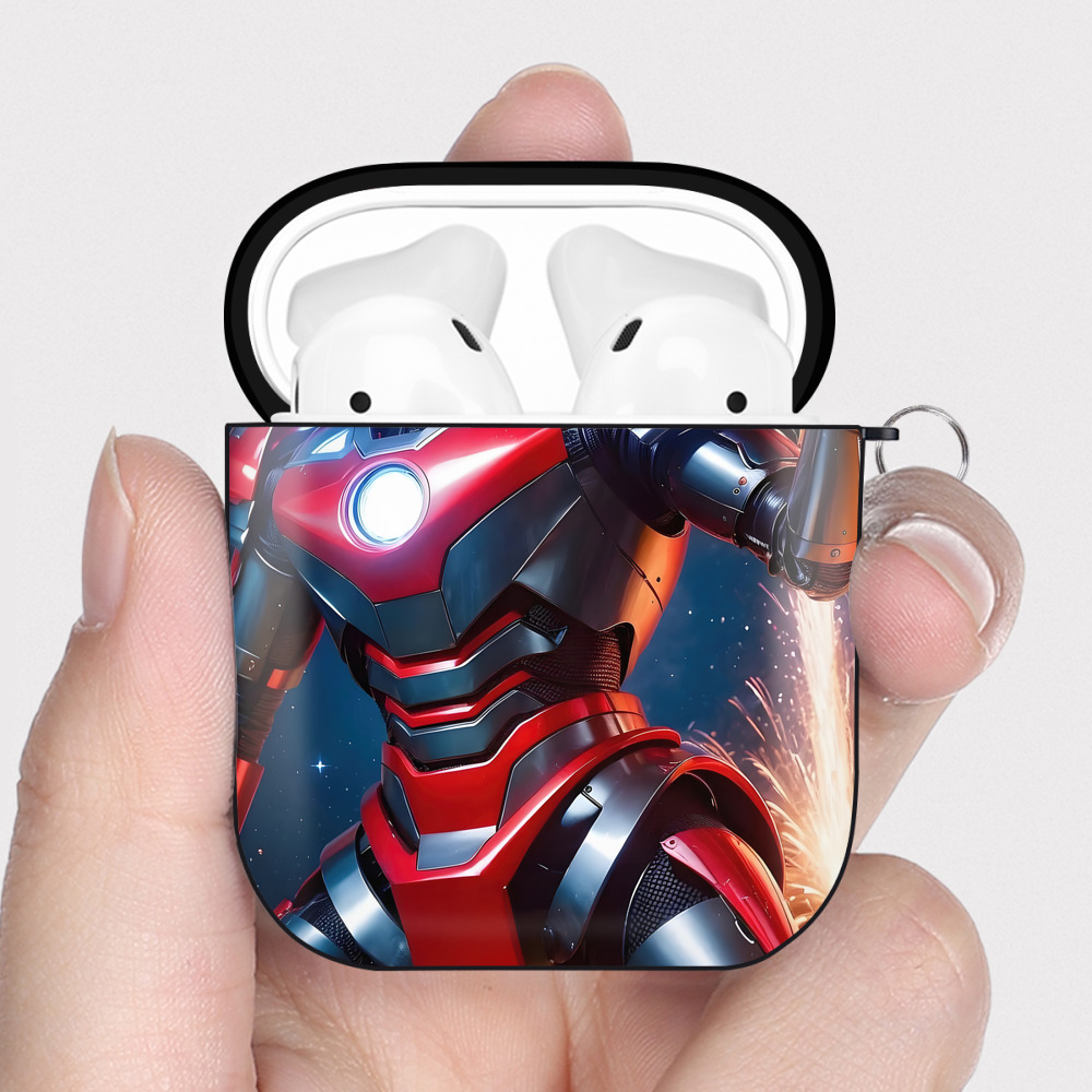 （画像用） ウルトラマン Ultraman AirPods 第2世代保護ケース ハードシェル ブラック 耐衝撃・防指紋・カラビナ付き