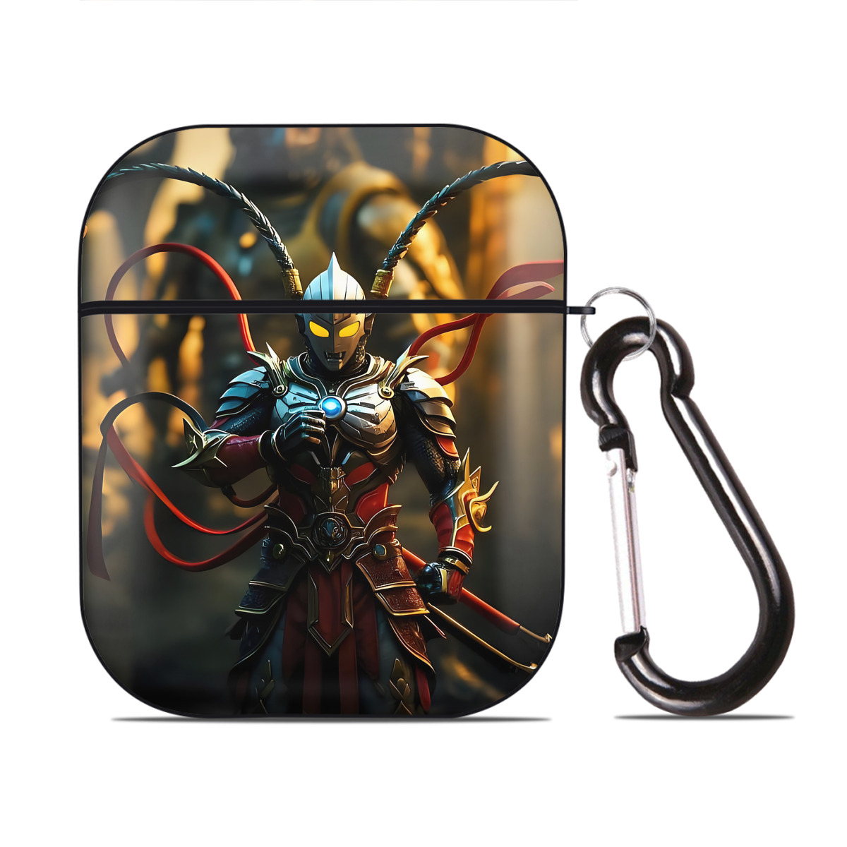 （画像用） ウルトラマン Ultraman AirPods 第2世代保護ケース ハードシェル ブラック 耐衝撃・防指紋・カラビナ付き