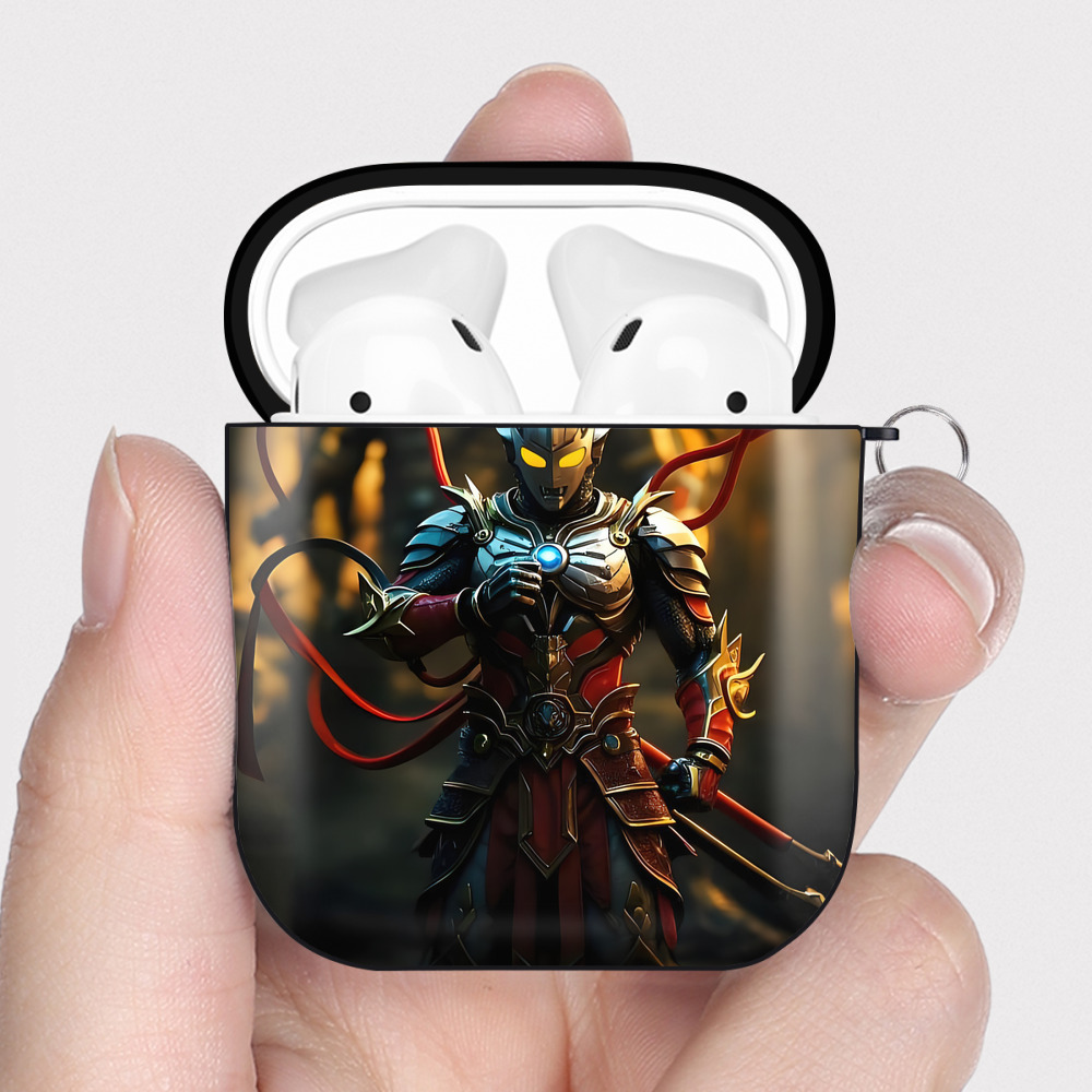 （画像用） ウルトラマン Ultraman AirPods 第2世代保護ケース ハードシェル ブラック 耐衝撃・防指紋・カラビナ付き