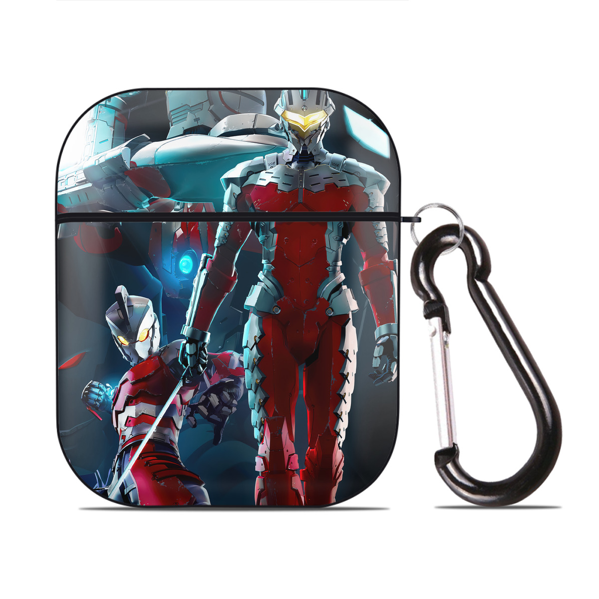 （画像用） ウルトラマン Ultraman AirPods 第2世代保護ケース ハードシェル ブラック 耐衝撃・防指紋・カラビナ付き