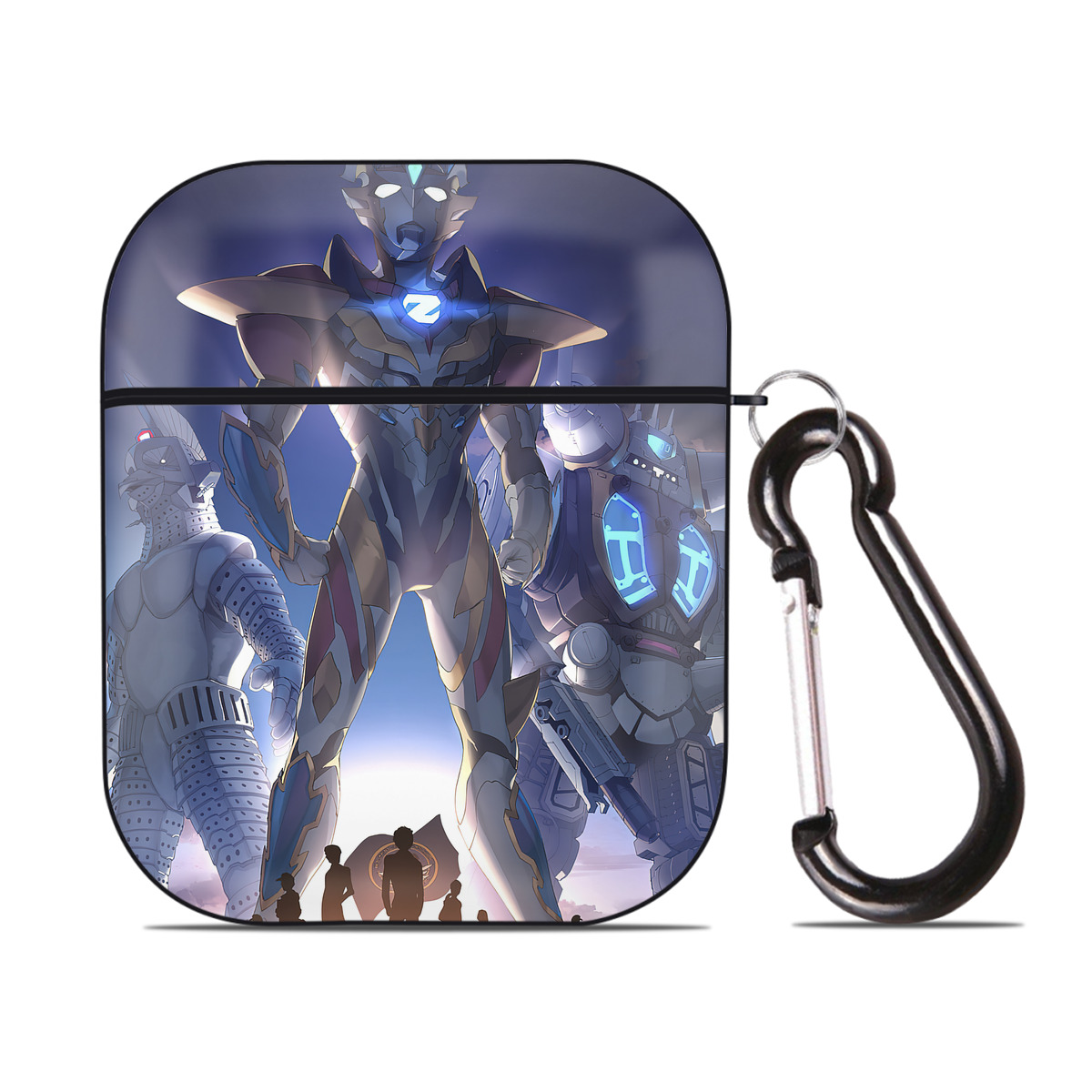 （画像用） ウルトラマン Ultraman AirPods 第2世代保護ケース ハードシェル ブラック 耐衝撃・防指紋・カラビナ付き