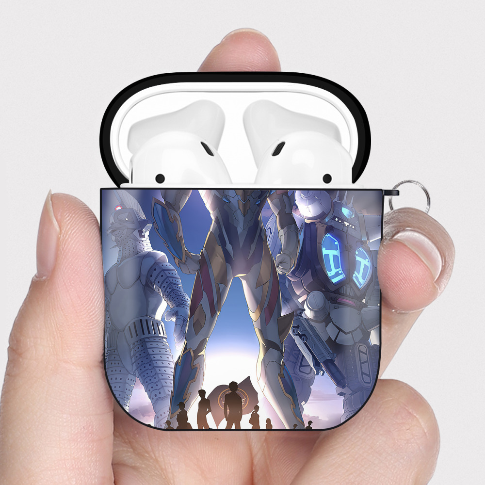 （画像用） ウルトラマン Ultraman AirPods 第2世代保護ケース ハードシェル ブラック 耐衝撃・防指紋・カラビナ付き