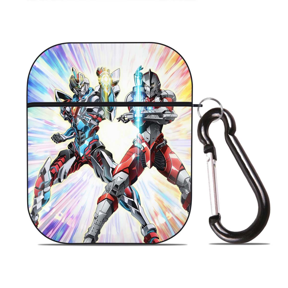 （画像用） ウルトラマン Ultraman AirPods 第2世代保護ケース ハードシェル ブラック 耐衝撃・防指紋・カラビナ付き