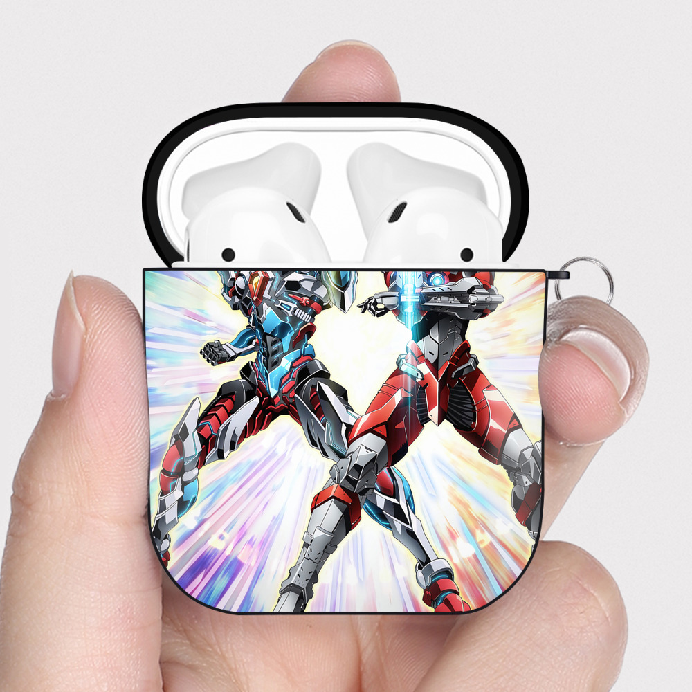 （画像用） ウルトラマン Ultraman AirPods 第2世代保護ケース ハードシェル ブラック 耐衝撃・防指紋・カラビナ付き