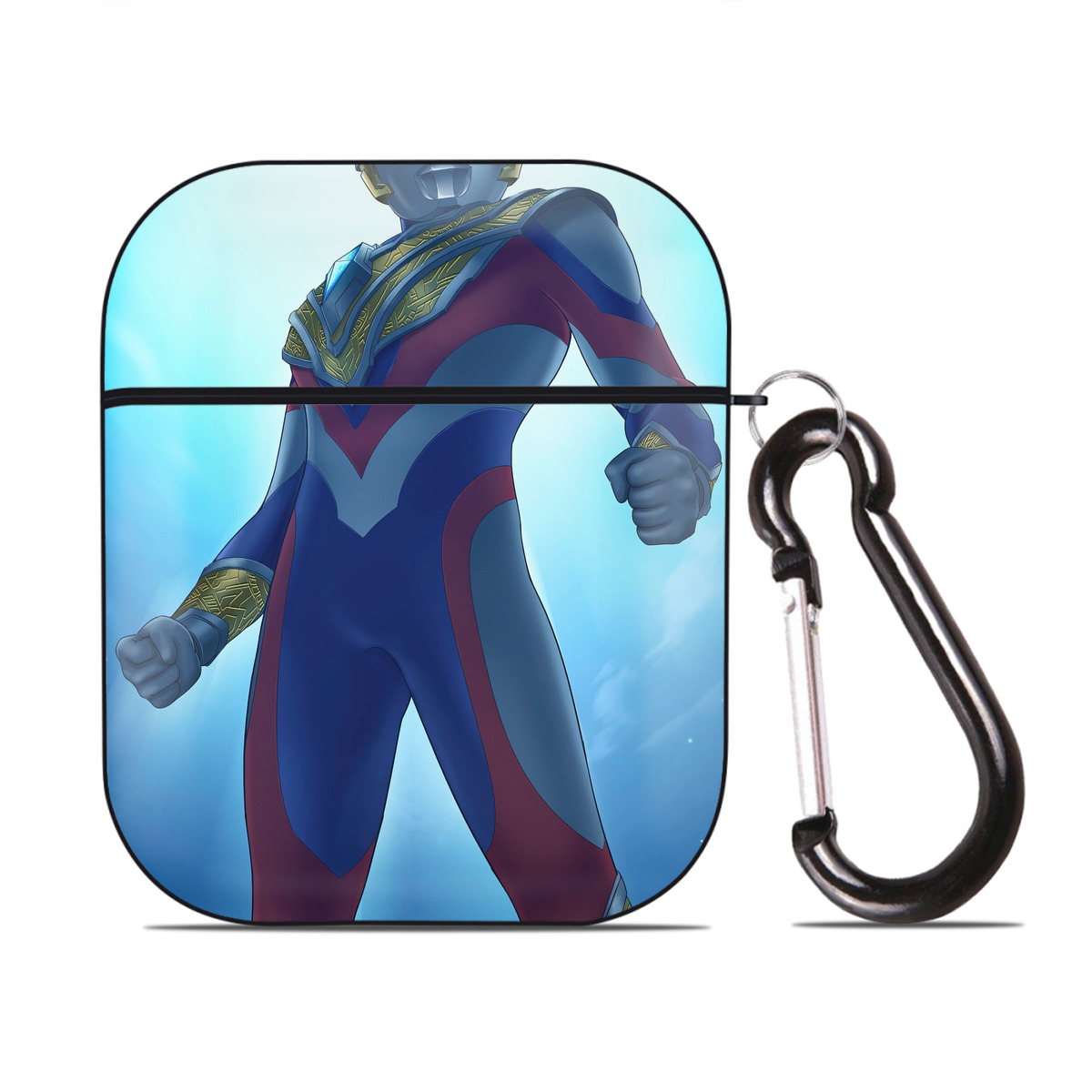 （画像用） ウルトラマン Ultraman AirPods 第2世代保護ケース ハードシェル ブラック 耐衝撃・防指紋・カラビナ付き