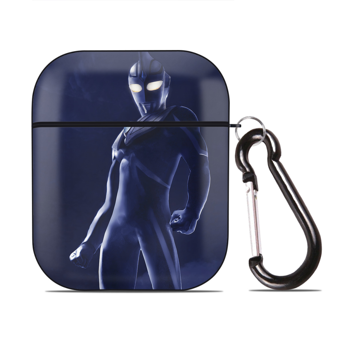 （画像用） ウルトラマン Ultraman AirPods 第2世代保護ケース ハードシェル ブラック 耐衝撃・防指紋・カラビナ付き