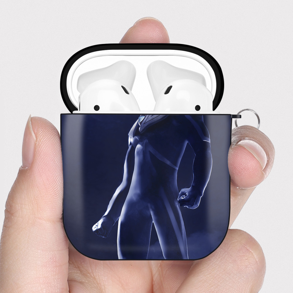 （画像用） ウルトラマン Ultraman AirPods 第2世代保護ケース ハードシェル ブラック 耐衝撃・防指紋・カラビナ付き