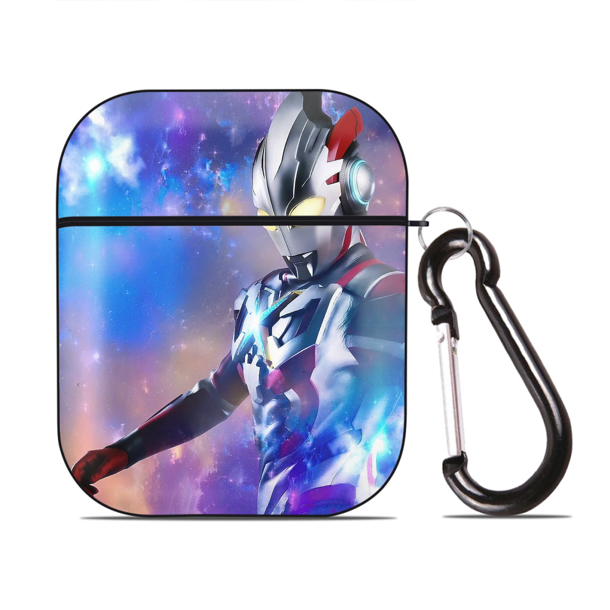 （画像用） ウルトラマン Ultraman AirPods 第2世代保護ケース ハードシェル ブラック 耐衝撃・防指紋・カラビナ付き