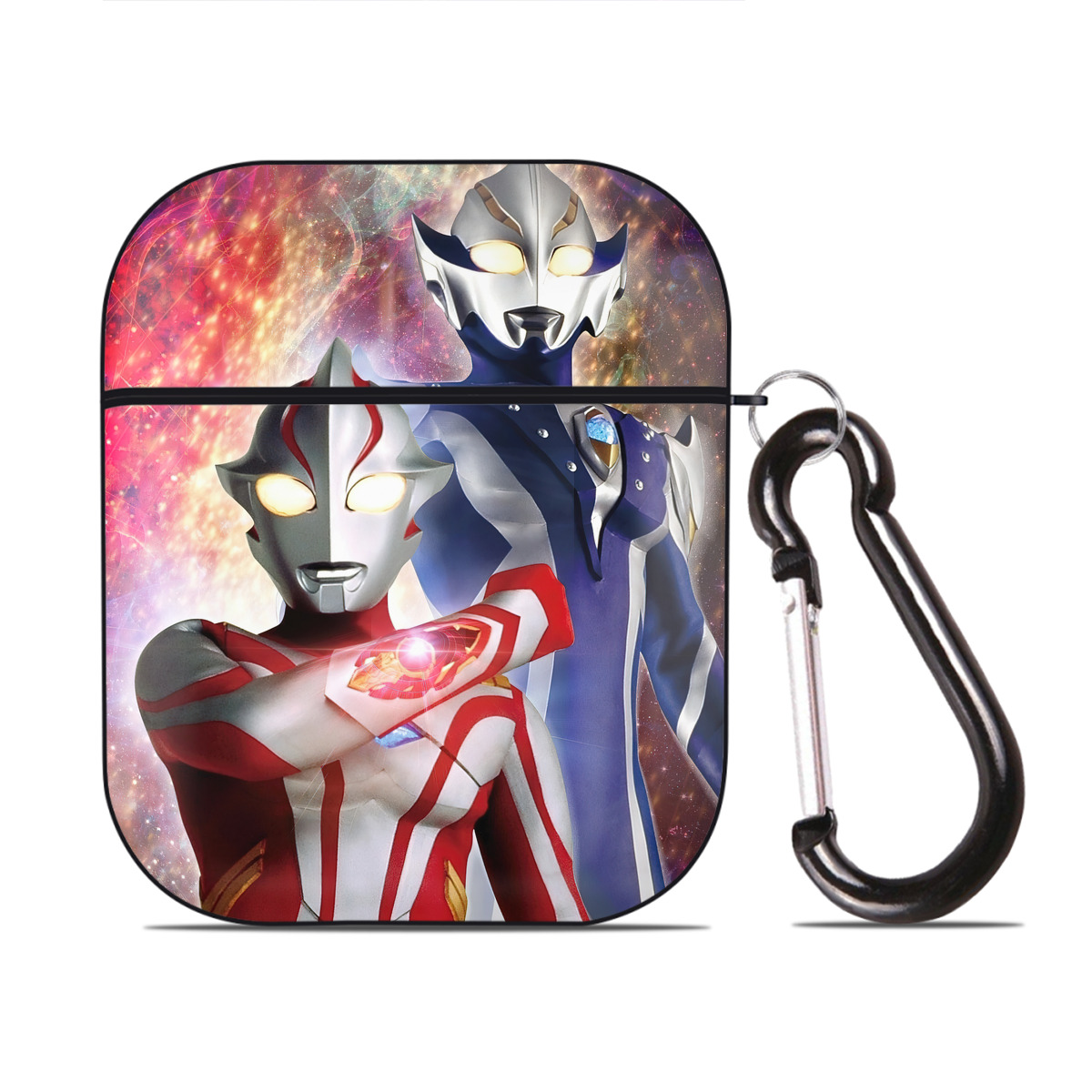 （画像用） ウルトラマン Ultraman AirPods 第2世代保護ケース ハードシェル ブラック 耐衝撃・防指紋・カラビナ付き