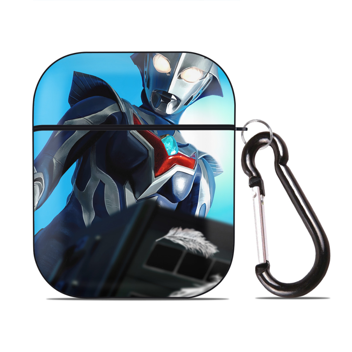 （画像用） ウルトラマン Ultraman AirPods 第2世代保護ケース ハードシェル ブラック 耐衝撃・防指紋・カラビナ付き