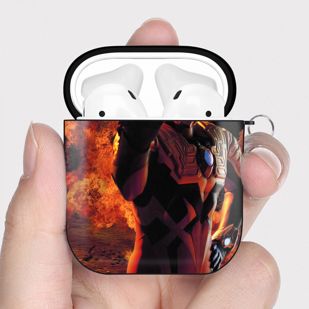 （画像用） ウルトラマン Ultraman AirPods 第2世代保護ケース ハードシェル ブラック 耐衝撃・防指紋・カラビナ付き