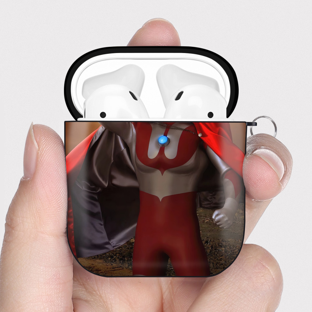（画像用） ウルトラマン Ultraman AirPods 第2世代保護ケース ハードシェル ブラック 耐衝撃・防指紋・カラビナ付き