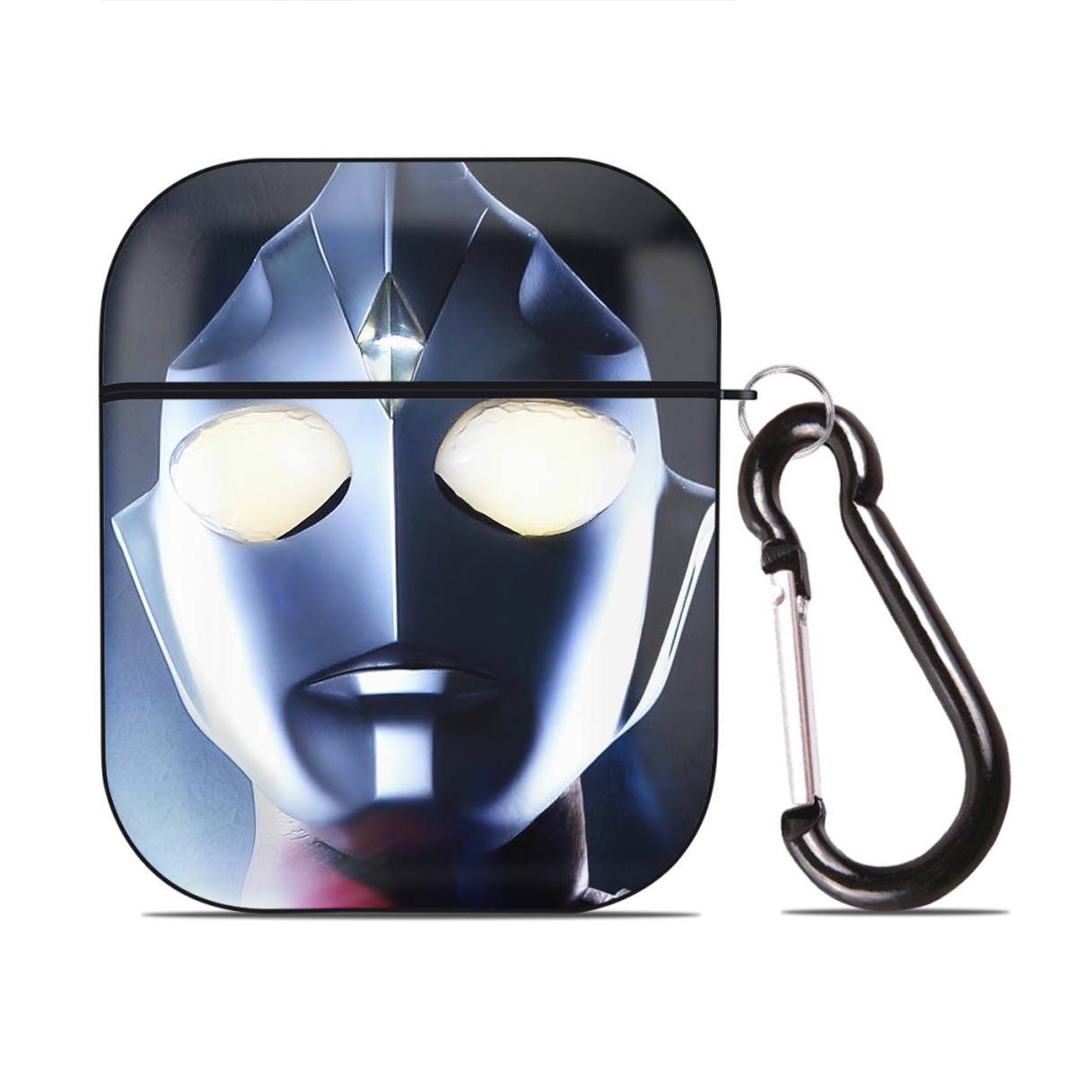 （画像用） ウルトラマン Ultraman AirPods 第2世代保護ケース ハードシェル ブラック 耐衝撃・防指紋・カラビナ付き