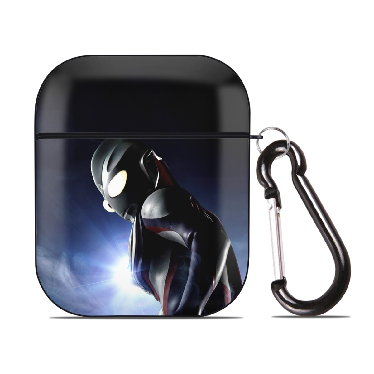 （画像用） ウルトラマン Ultraman AirPods 第2世代保護ケース ハードシェル ブラック 耐衝撃・防指紋・カラビナ付き