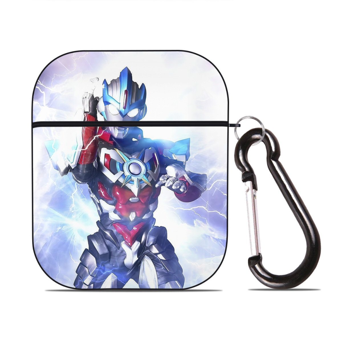 （画像用） ウルトラマン Ultraman AirPods 第2世代保護ケース ハードシェル ブラック 耐衝撃・防指紋・カラビナ付き