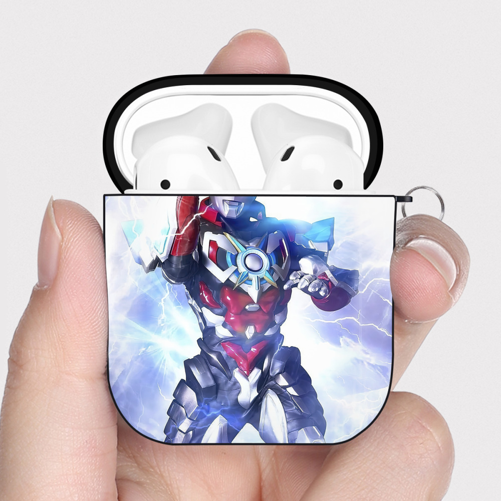 （画像用） ウルトラマン Ultraman AirPods 第2世代保護ケース ハードシェル ブラック 耐衝撃・防指紋・カラビナ付き