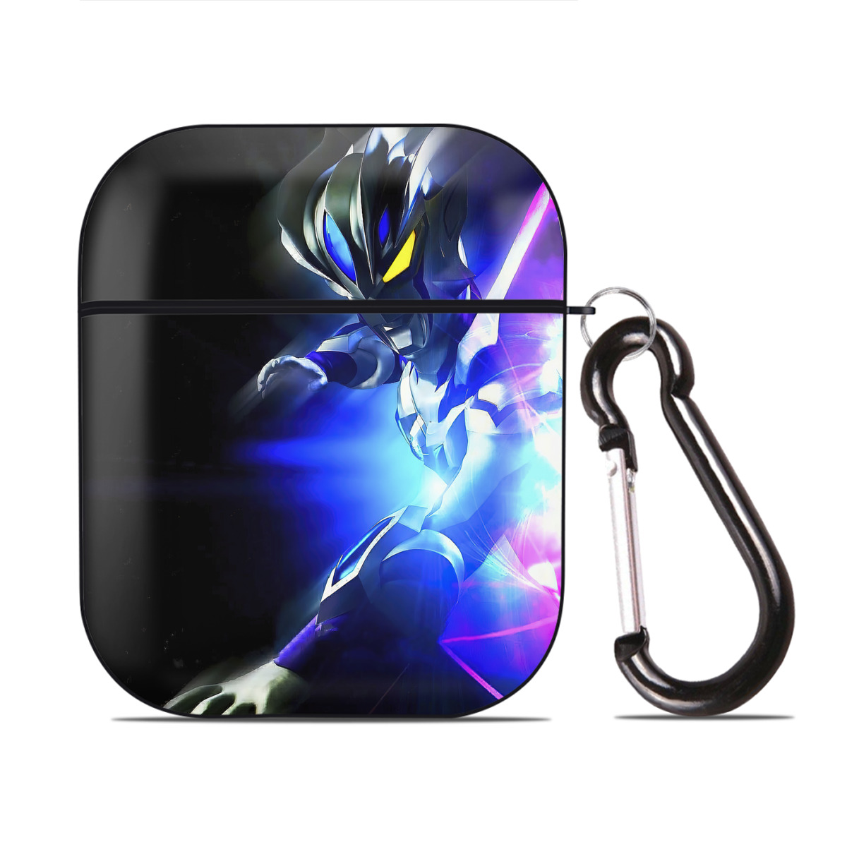 （画像用） ウルトラマン Ultraman AirPods 第2世代保護ケース ハードシェル ブラック 耐衝撃・防指紋・カラビナ付き