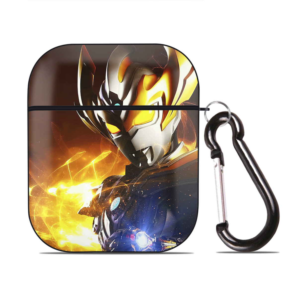 （画像用） ウルトラマン Ultraman AirPods 第2世代保護ケース ハードシェル ブラック 耐衝撃・防指紋・カラビナ付き