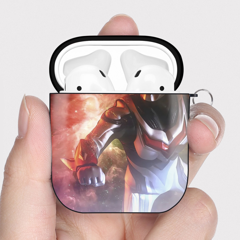 （画像用） ウルトラマン Ultraman AirPods 第2世代保護ケース ハードシェル ブラック 耐衝撃・防指紋・カラビナ付き