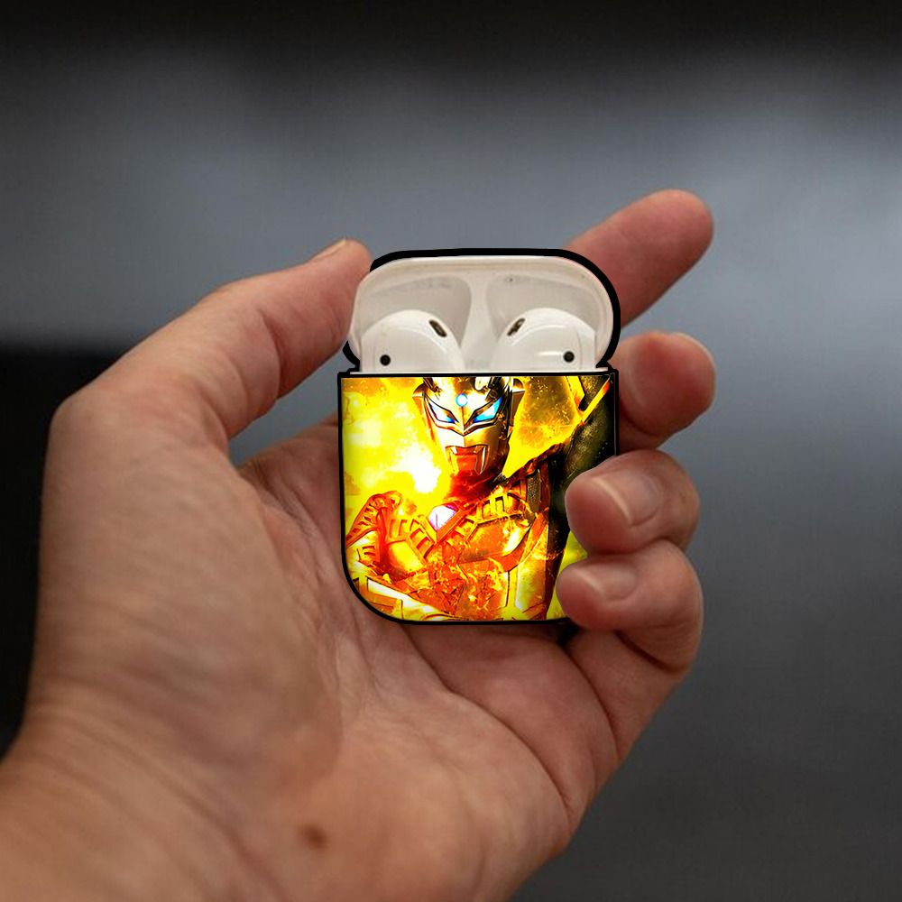 ウルトラマン Ultraman AirPods 第2世代保護ケース ハードシェル ブラック 耐衝撃・防指紋・カラビナ付き
