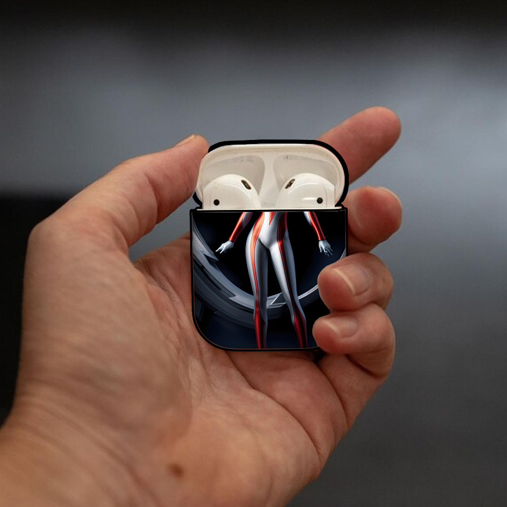 ウルトラマン Ultraman AirPods 第2世代保護ケース ハードシェル ブラック 耐衝撃・防指紋・カラビナ付き