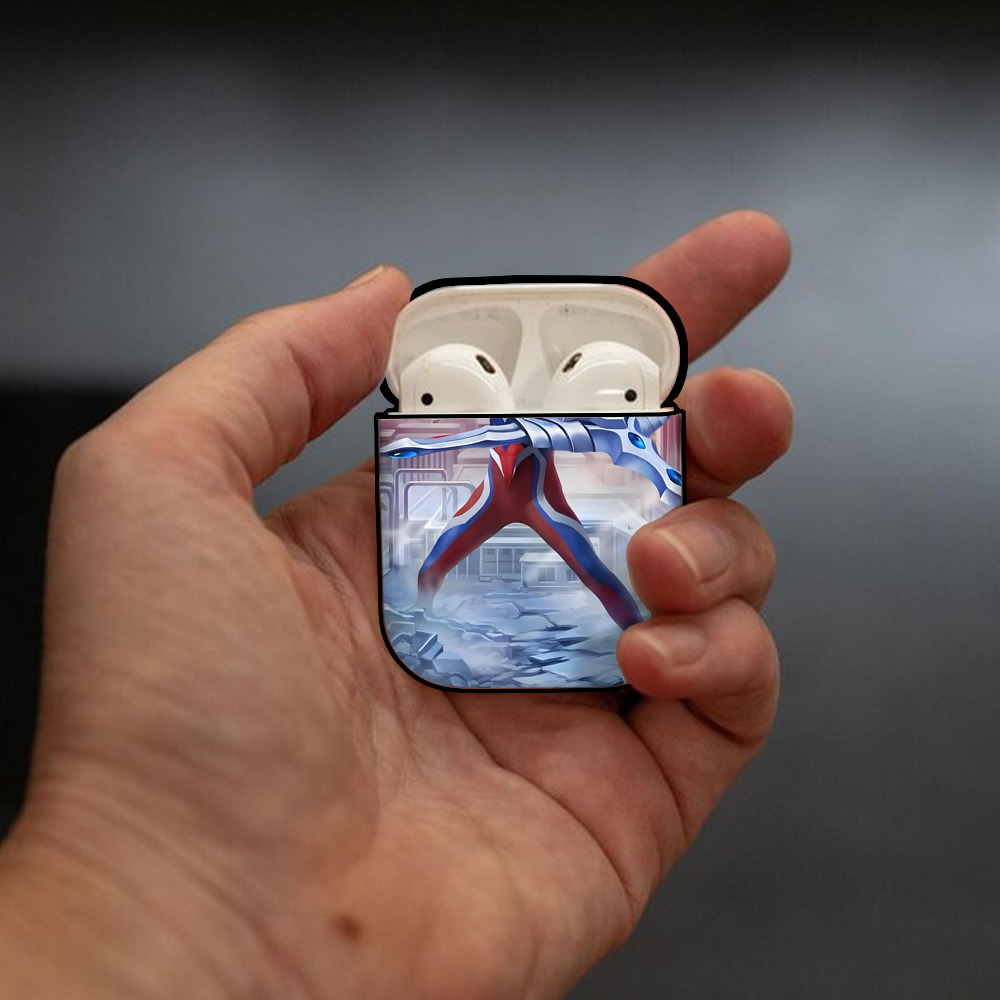 ウルトラマン Ultraman AirPods 第2世代保護ケース ハードシェル ブラック 耐衝撃・防指紋・カラビナ付き