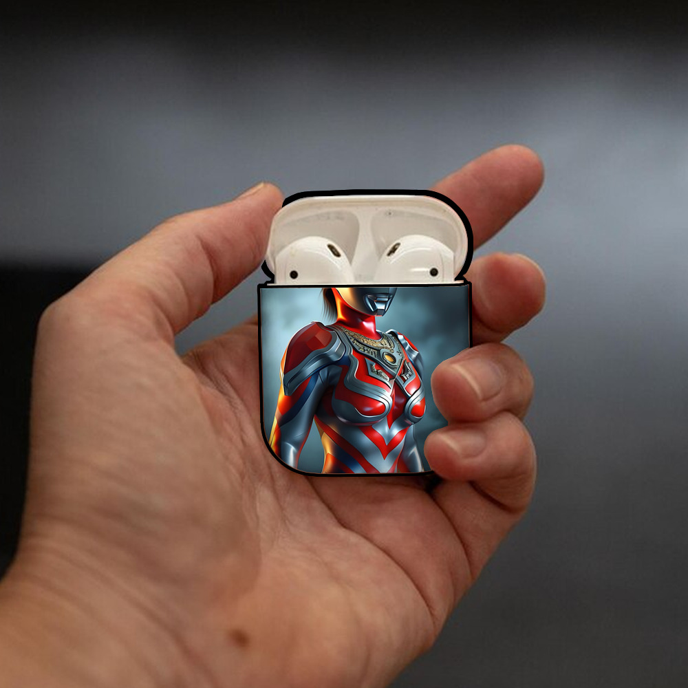 ウルトラマン Ultraman AirPods 第2世代保護ケース ハードシェル ブラック 耐衝撃・防指紋・カラビナ付き