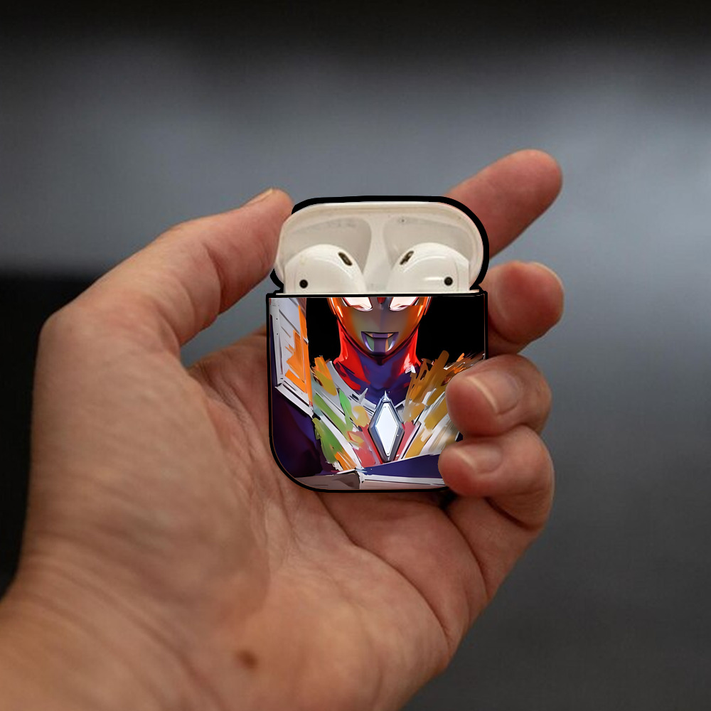 ウルトラマン Ultraman AirPods 第2世代保護ケース ハードシェル ブラック 耐衝撃・防指紋・カラビナ付き