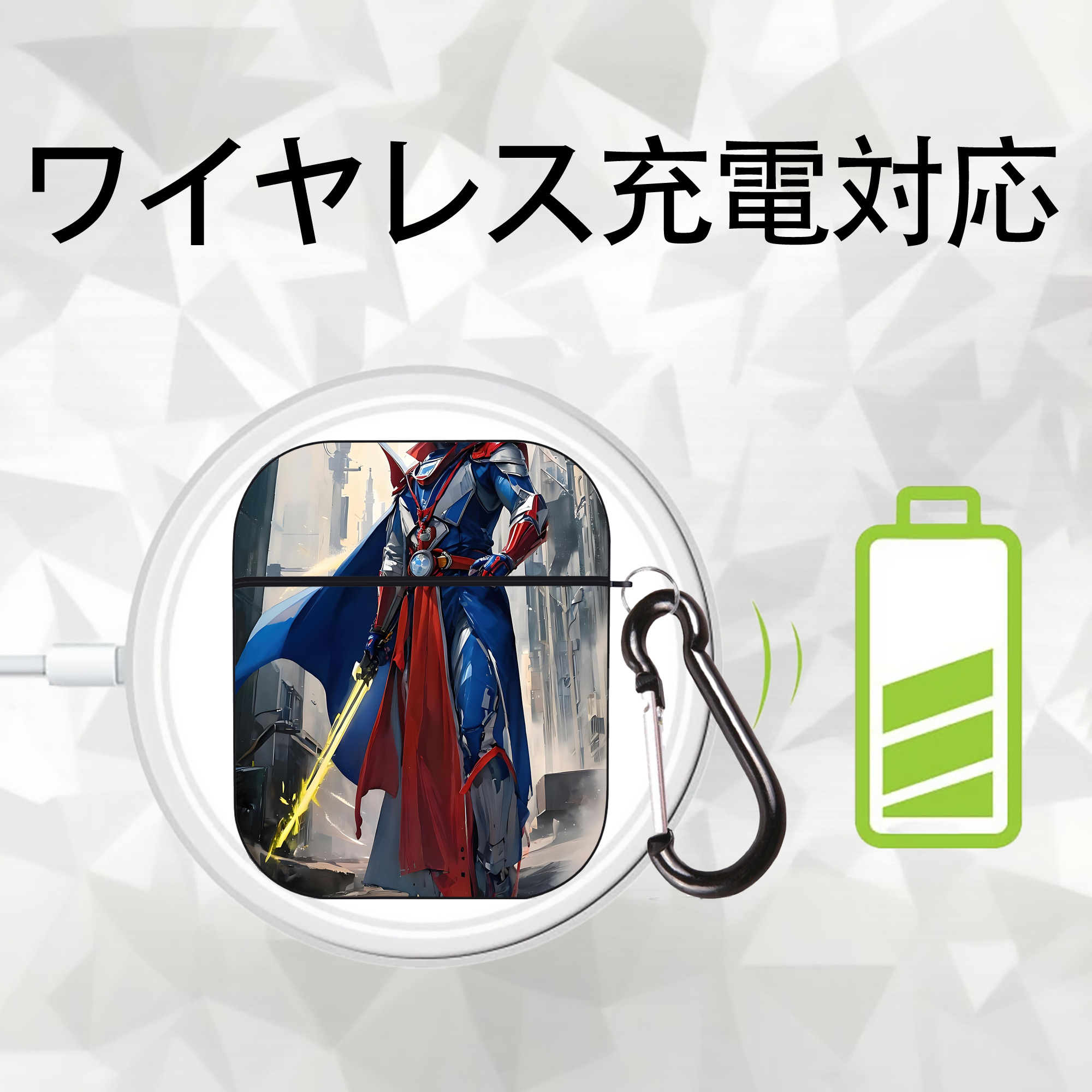ウルトラマン Ultraman AirPods 第2世代保護ケース ハードシェル ブラック 耐衝撃・防指紋・カラビナ付き