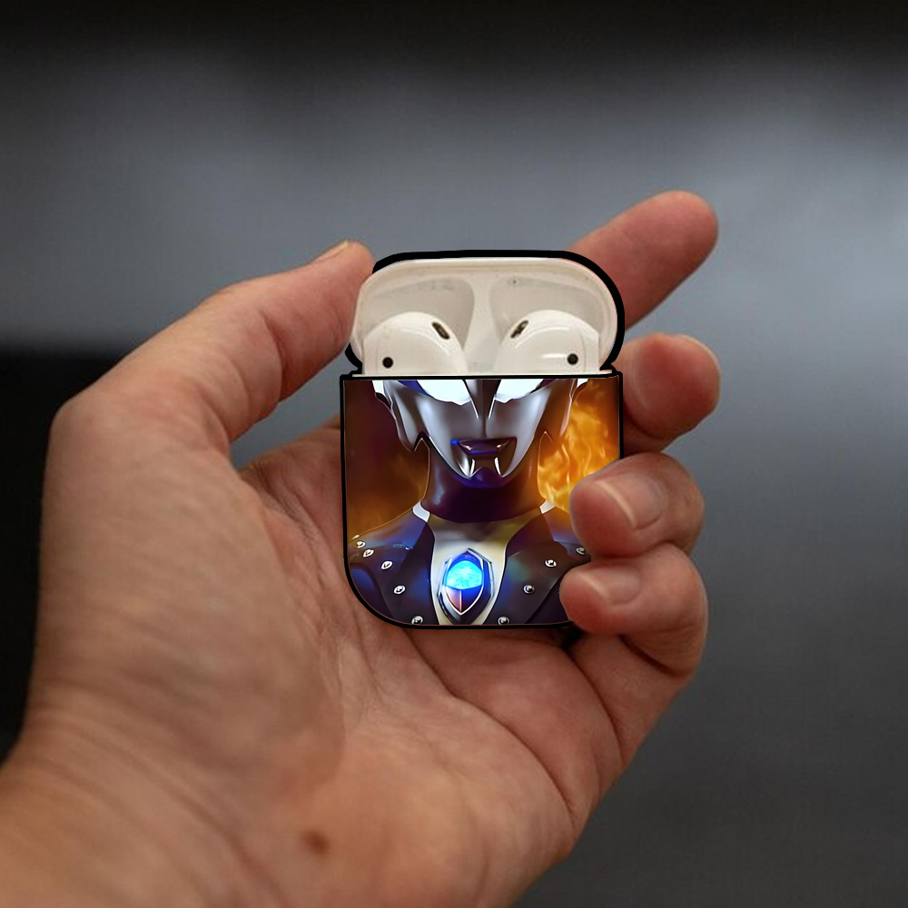 ウルトラマン Ultraman AirPods 第2世代保護ケース ハードシェル ブラック 耐衝撃・防指紋・カラビナ付き