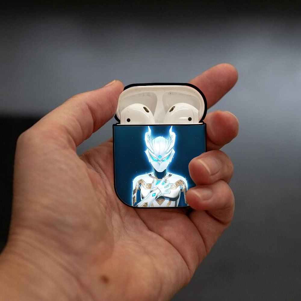 ウルトラマン Ultraman AirPods 第2世代保護ケース ハードシェル ブラック 耐衝撃・防指紋・カラビナ付き