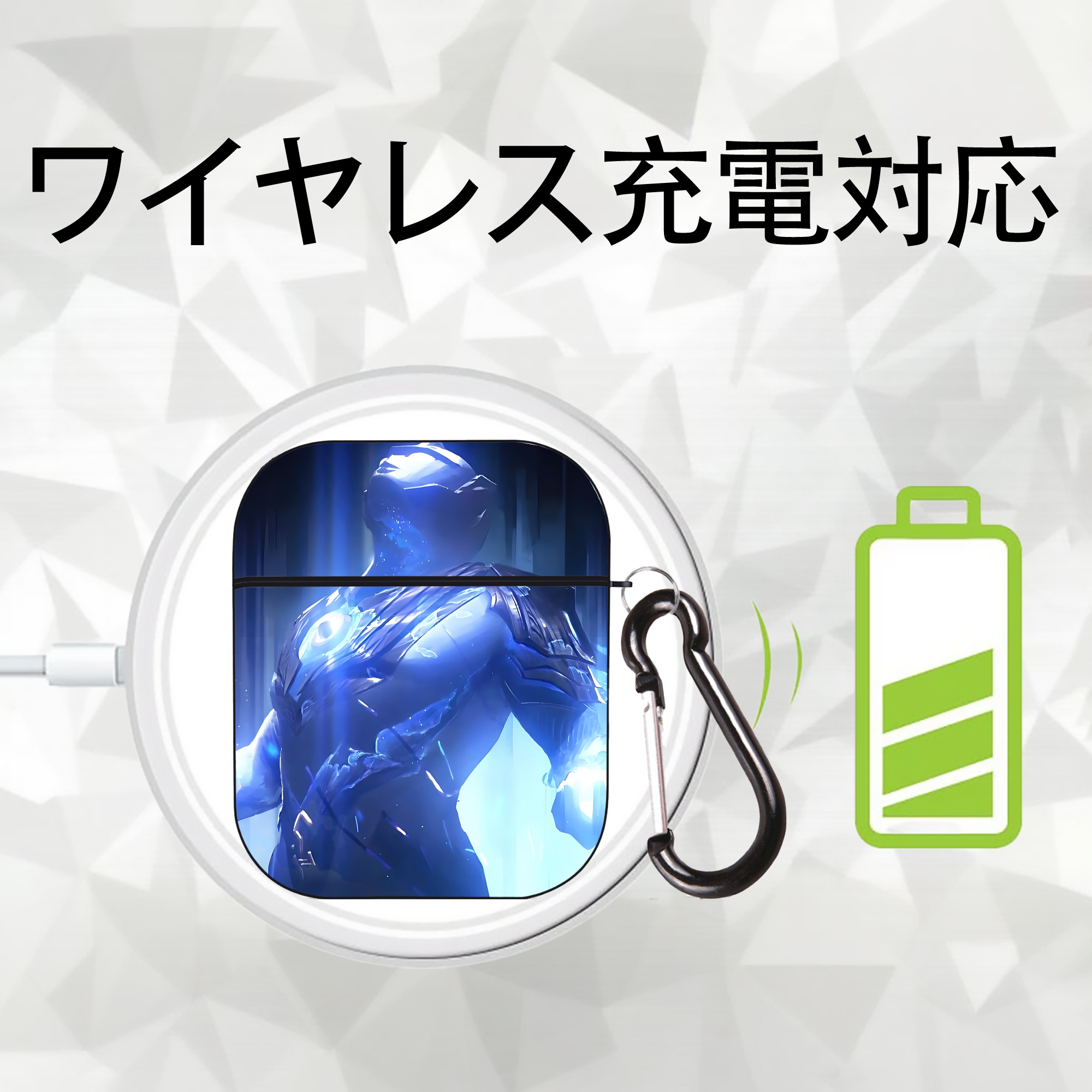 ウルトラマン Ultraman AirPods 第2世代保護ケース ハードシェル ブラック 耐衝撃・防指紋・カラビナ付き