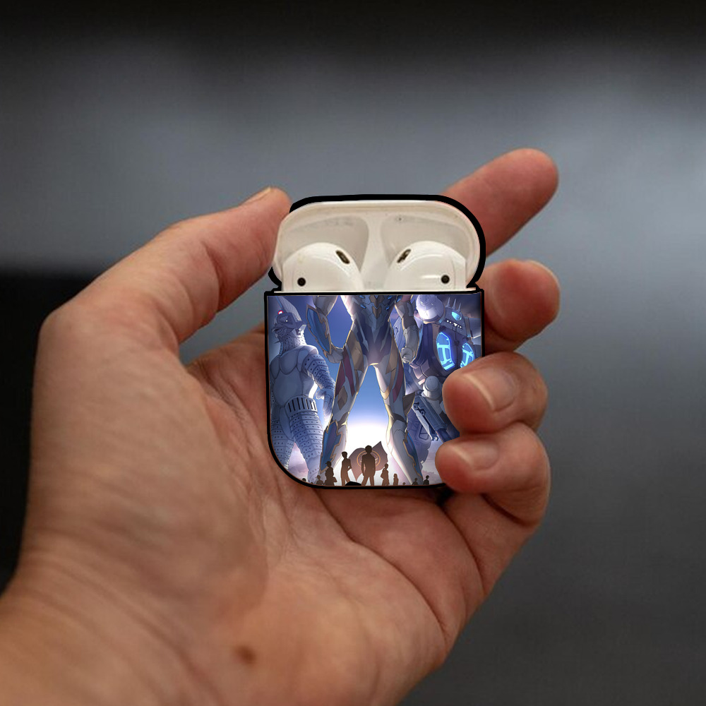 ウルトラマン Ultraman AirPods 第2世代保護ケース ハードシェル ブラック 耐衝撃・防指紋・カラビナ付き